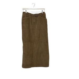 J. Jill vintage long tan corduroy skirt with pockets, 10P